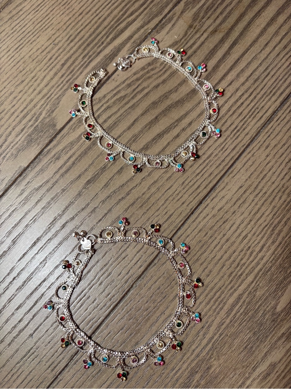 Multicolor Charm Anklet Bracelet Set - Women Jewelry